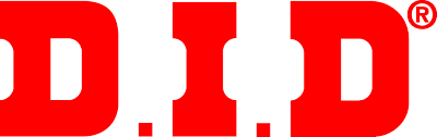 Red 'D.I.D' logo with a registered trademark symbol on a white background, representing top-of-class motorcycle chains and sprockets, available at Cyclespot Group