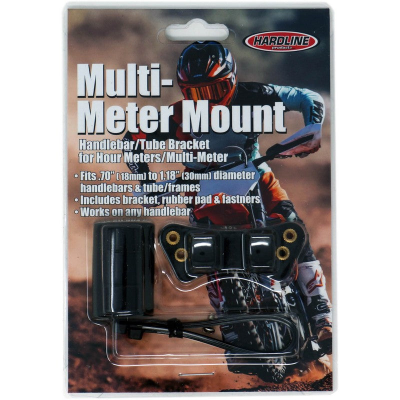 Load image into Gallery viewer, MULTIMETER MOUNT BRACKET FOR HANDLEBAR OR TUBE INSTALLATION OF HARDLINE PRODUCTS HOUR METERS.
