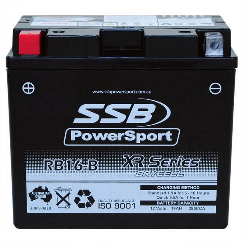 Load image into Gallery viewer, MOTORCYCLE AND POWERSPORTS BATTERY (YB16-B) AGM 12V 19AH 385CCA BY SSB HIGH PERFORMANCE
