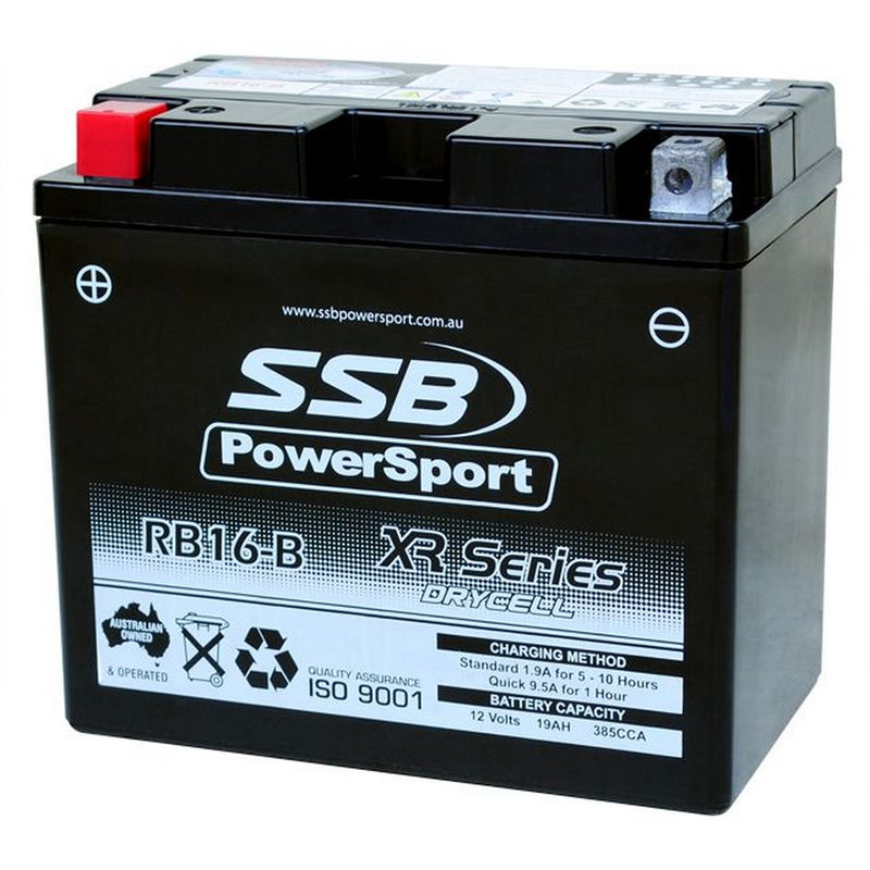 Load image into Gallery viewer, MOTORCYCLE AND POWERSPORTS BATTERY (YB16-B) AGM 12V 19AH 385CCA BY SSB HIGH PERFORMANCE
