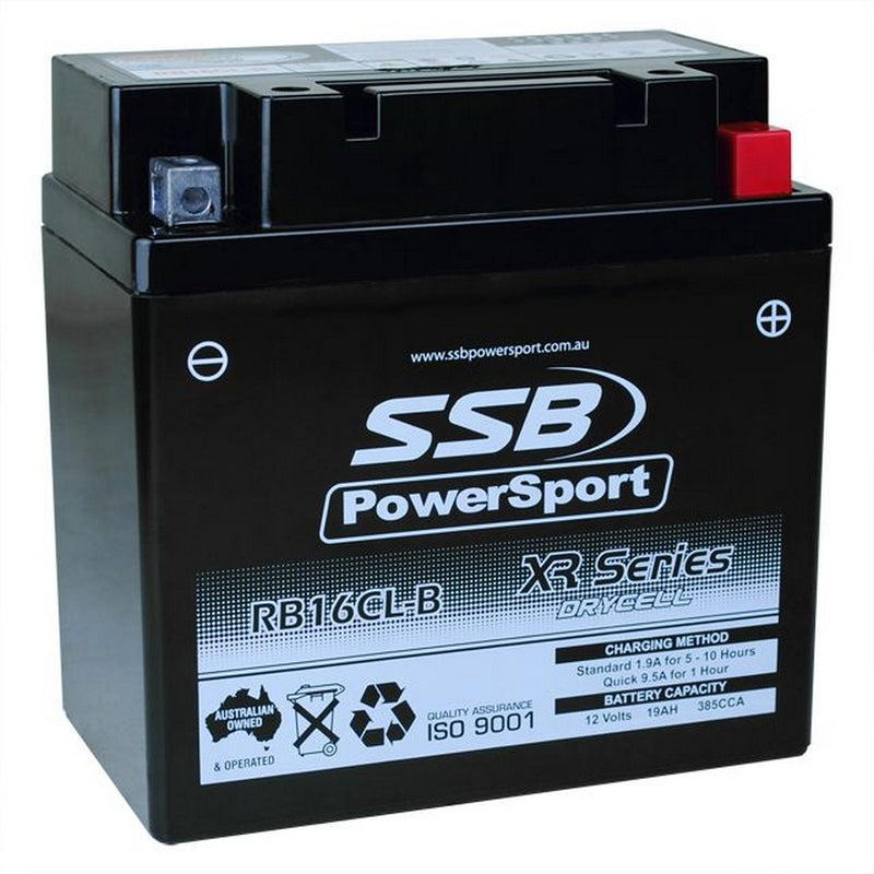 Load image into Gallery viewer, MOTORCYCLE AND POWERSPORTS BATTERY (YB16CL-B) AGM 12V 19AH 385CCA BY SSB HIGH PERFORMANCE
