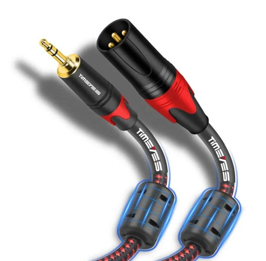 MALE XLR TO 3.5MM TRS CABLE WITH SHEILDING FROM SPEAKER TO SKAA RUSH 1M SINGLE