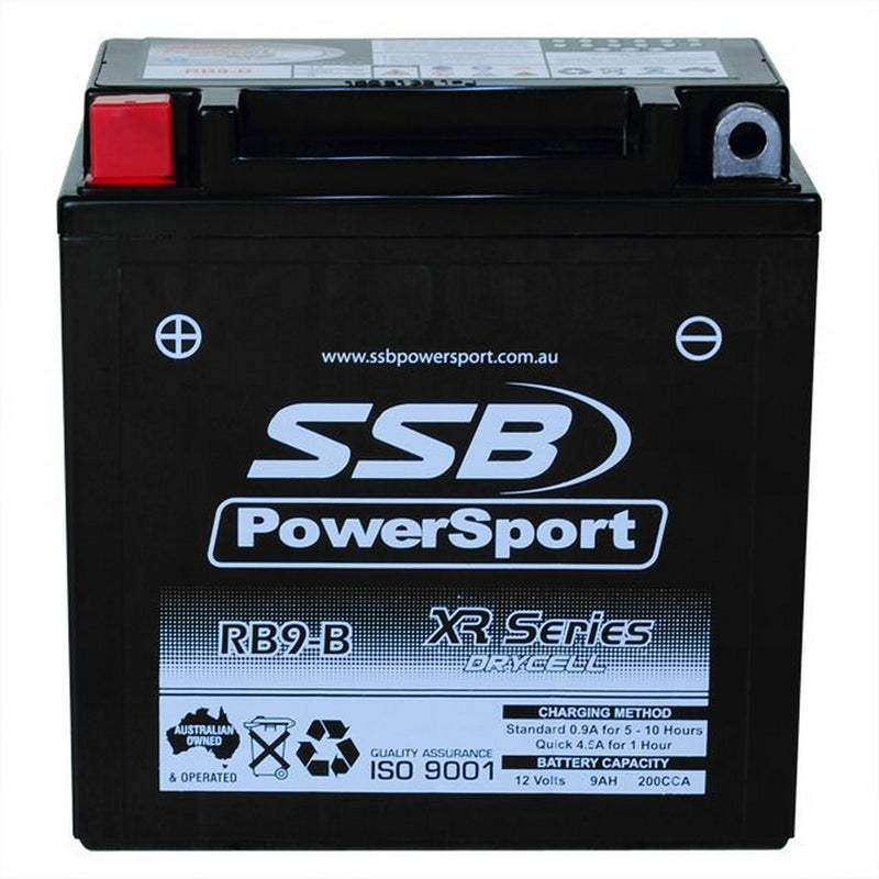 Load image into Gallery viewer, MOTORCYCLE AND POWERSPORTS BATTERY (YB9-B) AGM 12V 9AH 200CCA BY  SSB HIGH PERFORMANCE
