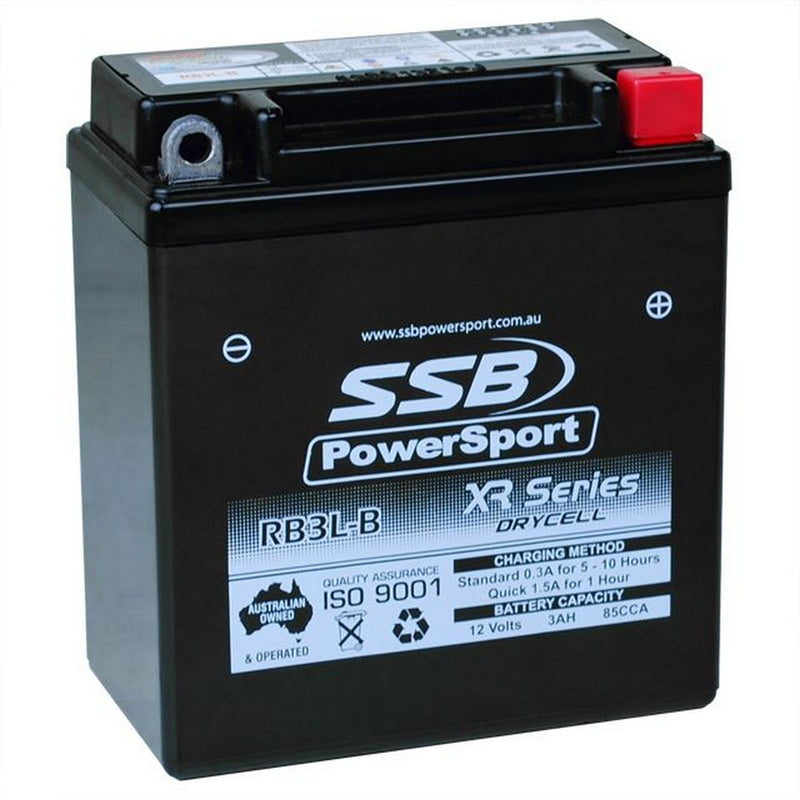 Load image into Gallery viewer, MOTORCYCLE AND POWERSPORTS BATTERY (YB3L-B) AGM 12V 3AH 85CCA BY SSB HIGH PERFORMANCE
