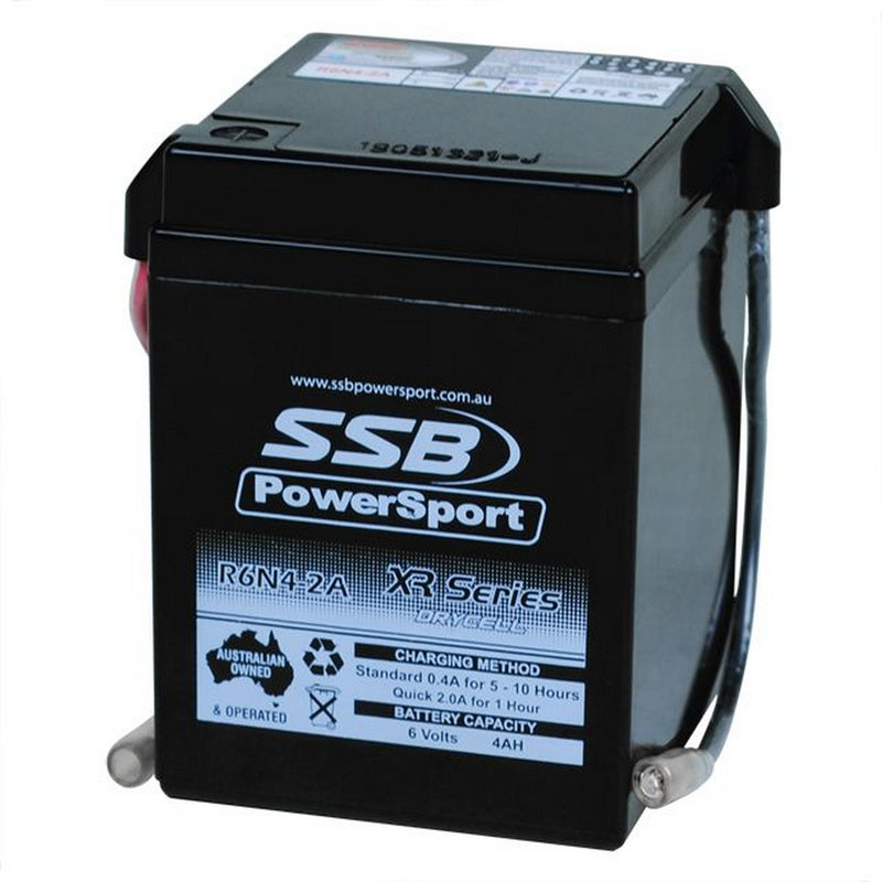 Load image into Gallery viewer, MOTORCYCLE AND POWERSPORTS BATTERY (Y6N4-2A) AGM 6V 4AH BY SSB HIGH PERFORMANCE
