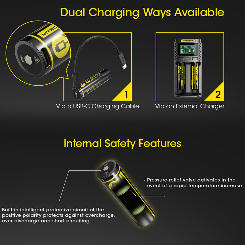Load image into Gallery viewer, NITECORE 18650 RECHARGEABLE BATTERY 3.7V 3400MAH
