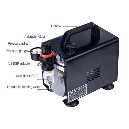 FORMULA AIRBRUSH COMPRESSOR 1/6HP WITH MOISTURE FILTER