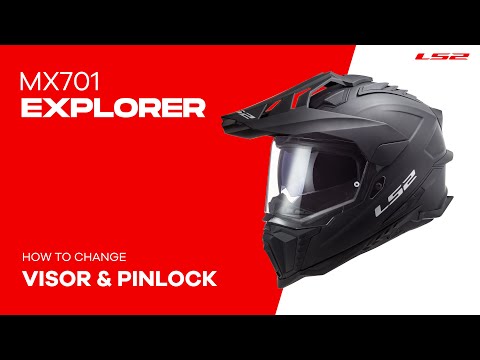 Load and play video in Gallery viewer, LS2 MX701 Explorer Carbon Frontier Helmet - Titanium / Red
