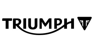 Classically style logo for Triumph Motorcycles with sweeping lines and Union Jack motif for bikes sold through Cyclespot Group and Cyclespot Taranaki