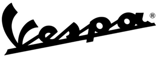 Black and white Vespa logo displayed for Cyclespot Auckland and Wellington showrooms