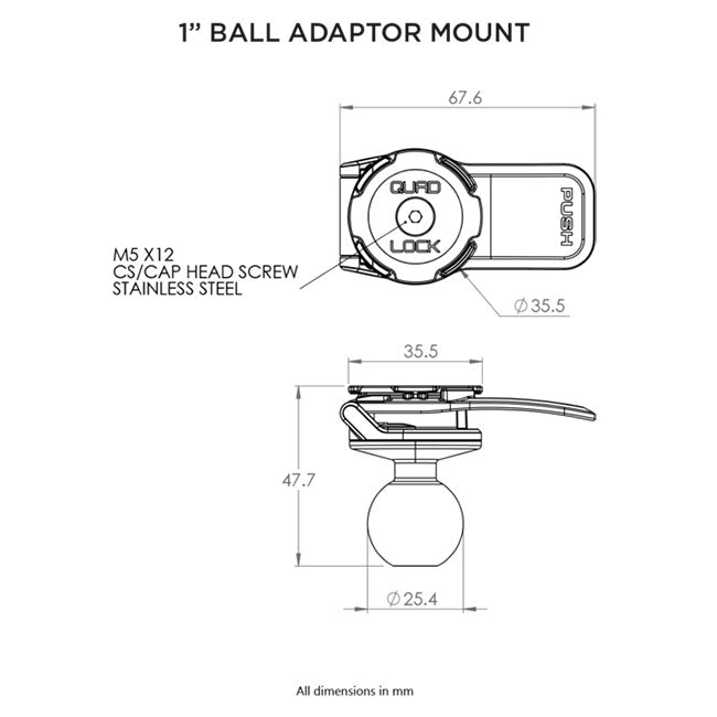 Load image into Gallery viewer, Quadlock-1-inch-Ball-Adaptor-tech

