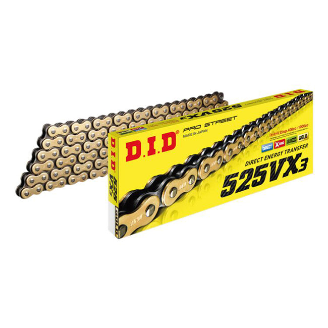 Load image into Gallery viewer, DID 525VX3 X-RING CHAIN GOLD
